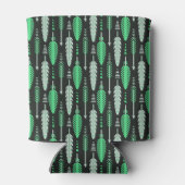 Boho Stil Rettro ethnische Feder grün Muster Dosenkühler (Rückseite)