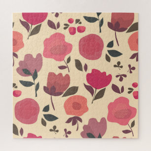 Boho-Stil Staub Blumenmuster. Puzzle