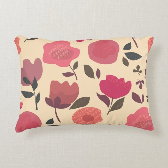 Boho Stil Staub floral Muster. Dekokissen (Vorderseite)