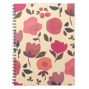 Boho Stil Staub floral Muster. Notizblock