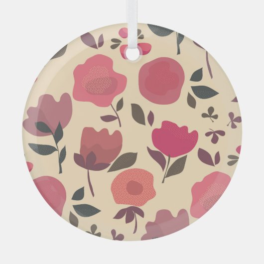 Boho Stil Staub floral Muster. Ornament Aus Glas (Vorderseite)