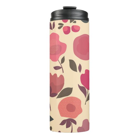 Boho Stil Staub floral Muster. Thermosbecher (Vorderseite)