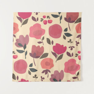 Boho Stil Staub floral Muster. Wandteppich