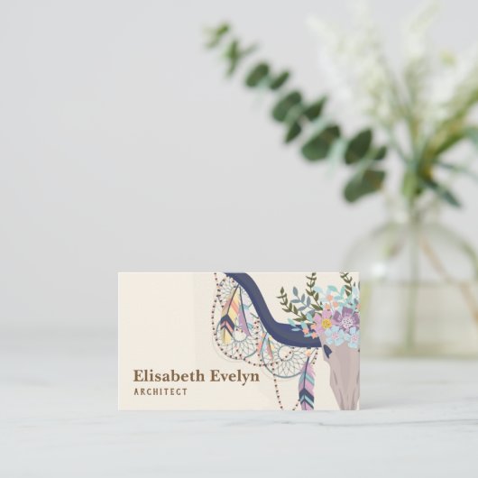 Boho-Stil Visitenkarte (Stehend Vorderseite)