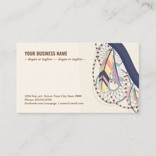 Boho-Stil Visitenkarte (Rückseite)