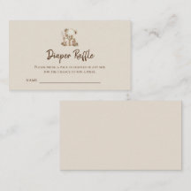 Boho Storybook Bear Diaper Raffles Tickets