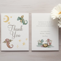 Boho Storybook Dragon Baby Dusche Danke Karte