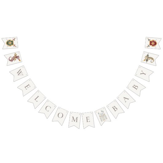 Boho Storybook Dragon Baby Dusche Willkommen Wimpelkette (Alle)