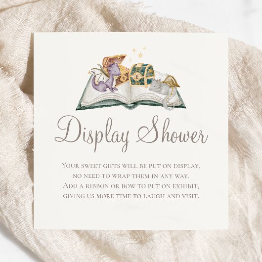 Boho Storybook Dragon Baby Shower Shower Shower Begleitkarte