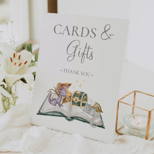 Boho Storybook Dragon Babyduschkarten und Geschenk Sockelschild