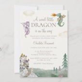 Boho Storybook Dragon Sweet Little Baby Shower Einladung (Vorderseite)