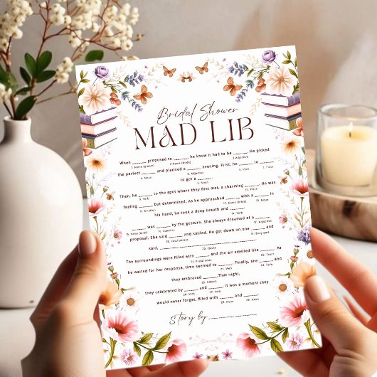 Boho Storybook Floral Mad Libs Brautparty Game