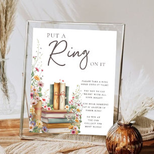 Boho Storybook Floral "Put a Ring on It" Bridal Poster