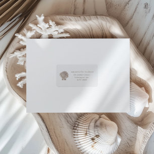 Boho-Strand-Muschel-Baby-Shower-Etikett Adressaufkleber