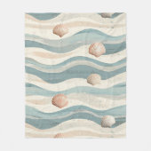 Boho-Strand-Muschelwellen Fleecedecke (Vorderseite)