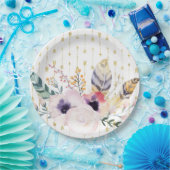 Boho-Sträußchen Pappteller (Party)