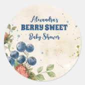 Boho Strawberry Berry Sweet Baby Shower Runder Aufkleber (Vorderseite)