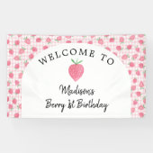 Boho Strawberry Berry Sweet Birthday Banner (Horizontal)