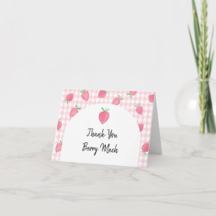 Boho Strawberry Berry Sweet Birthday Dankeskarte