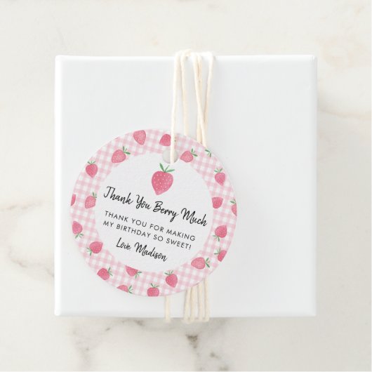 Boho Strawberry Berry Sweet Birthday Geschenkanhänger (Beispiel)