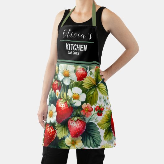 Boho Strawberry Schürze - Personalisiertes Blumend (InSitu)
