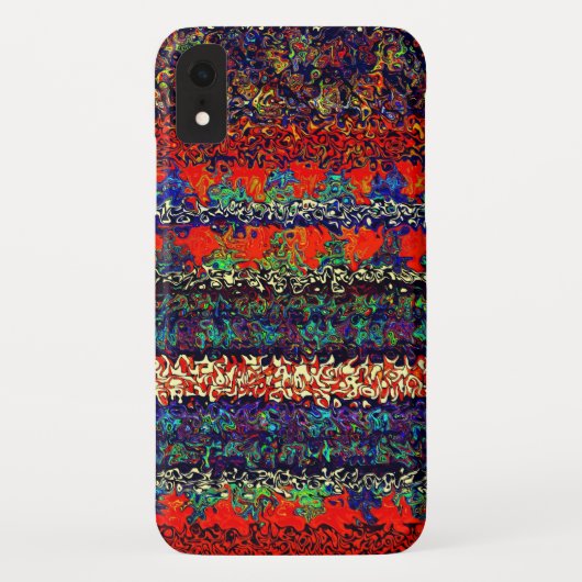 Boho Streifen auf Feuer Orange Denim Muster Case-Mate iPhone Hülle (Rückseite)