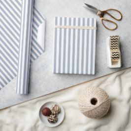 Boho-Streifen gestreift Küsten-Minimalist blau wei Geschenkpapier