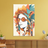 Boho Stretched Canvas Print Leinwanddruck (Insitu (Wohnzimmer))