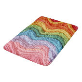 Boho Strickfarbige, gemütliche & kunsthandwerklich Badematte (Schrägansicht)