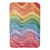 Boho Strickfarbige, gemütliche & kunsthandwerklich Badematte (Vorderseite Vertikal)