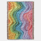 Boho Strickmuster Farbige, gemütliche & kunsthandw Decke (Vorderseite Vertikal)