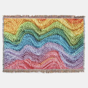 Boho Strickmuster Farbige, gemütliche & kunsthandw Decke