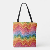 Boho-Strickmuster in bunten Farben, gemütlich & ku Tasche (Rückseite)