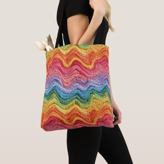 Boho-Strickmuster in bunten Farben, gemütlich & ku Tasche (Von Nahem)