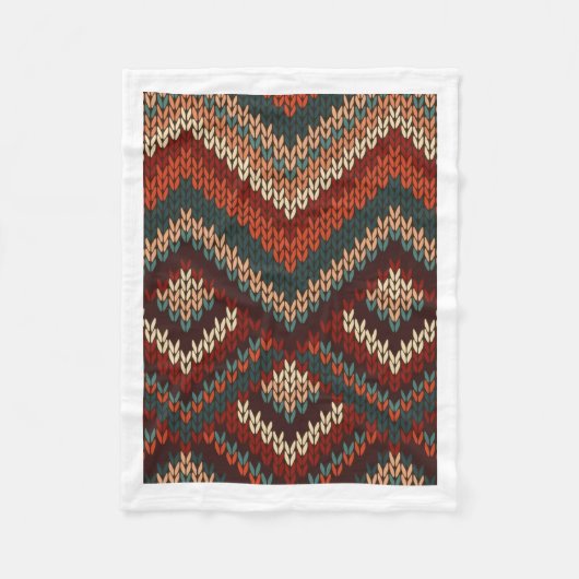 Boho-Strickmuster Winter-Wurfdecke Fleecedecke (Vorderseite)