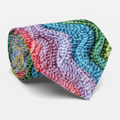 Boho Strickstreifen Buntes Design Krawatte (Gerollt)