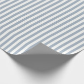 Boho Stripe Striped Coastal Minimalist Blue White Geschenkpapier (Ecke)