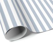 Boho Stripe Striped Coastal Minimalist Blue White Geschenkpapier (Rolleneckpunkt)