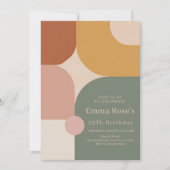 Boho Stripes Birthday Bash – Mint & Orange Einladung (Vorderseite)