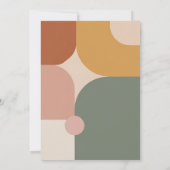 Boho Stripes Birthday Bash – Mint & Orange Einladung (Rückseite)