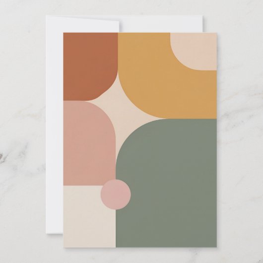 Boho Stripes Birthday Bash – Mint & Orange Einladung (Rückseite)