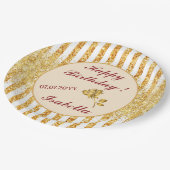 Boho Stripes Collection für den vertikalen Glitzer Pappteller (Schrägansicht)