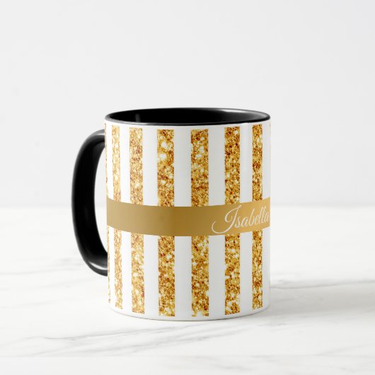 Boho Stripes Collection für den vertikalen Glitzer Tasse (Vorderseite Links)