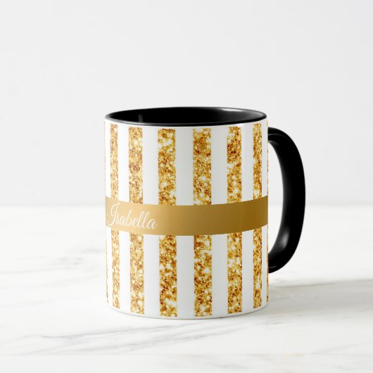Boho Stripes Collection für den vertikalen Glitzer Tasse (VorderseiteRechts)