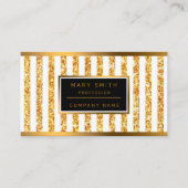 Boho Stripes Collection für den vertikalen Glitzer Visitenkarte (Vorderseite)