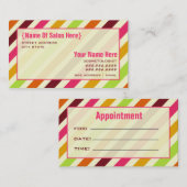 Boho Stripes Cosmetologist-Salon-Verabredung Terminkarte (Vorne/Hinten)