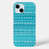 Boho Stripes Muster Türkis Blau Case-Mate iPhone Hülle (Rückseite)