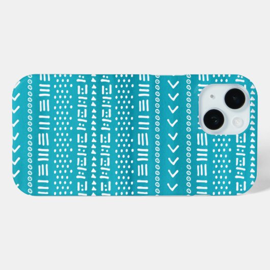 Boho Stripes Muster Türkis Blau Case-Mate iPhone Hülle (Rückseite (Horizontal))