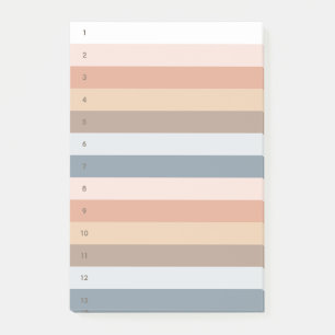 Boho Stripes Numbered Post-it-Notizen Post-it Klebezettel