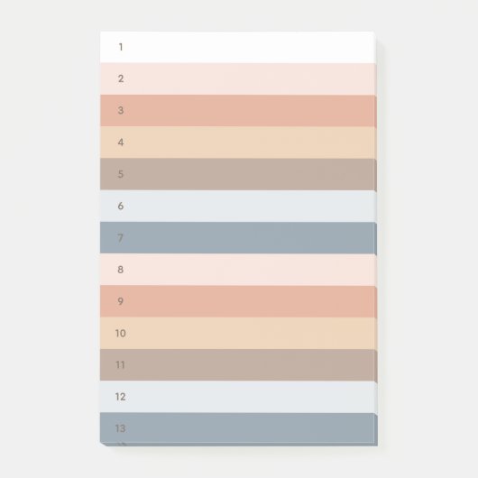 Boho Stripes Numbered Post-it-Notizen Post-it Klebezettel (Vorderseite)